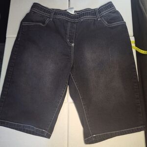 Black Denim Shorts Size 14 #340